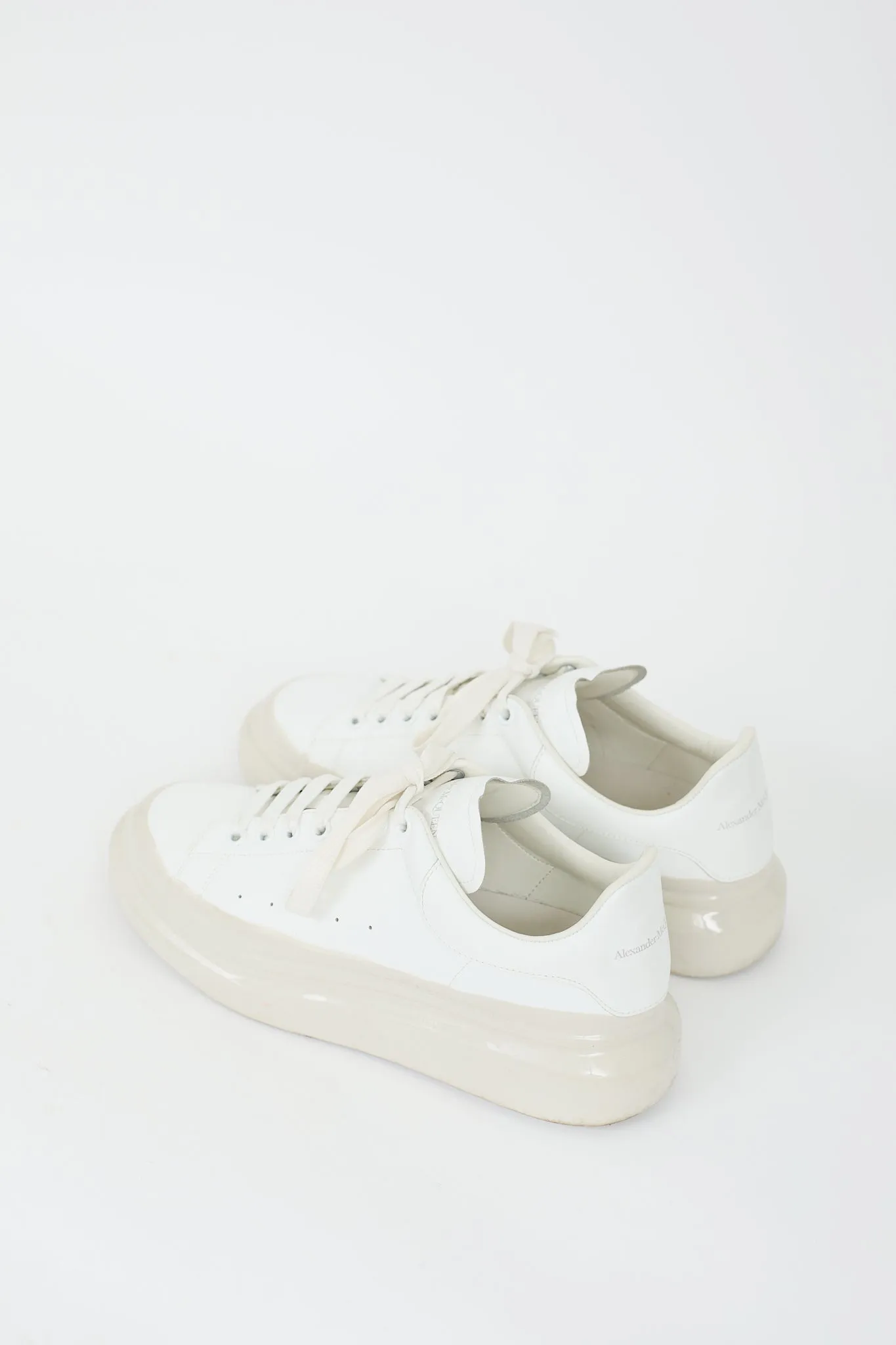 White Leather & Rubber Oversized Sneaker