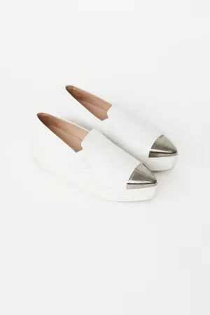 White Leather Platform Sneaker