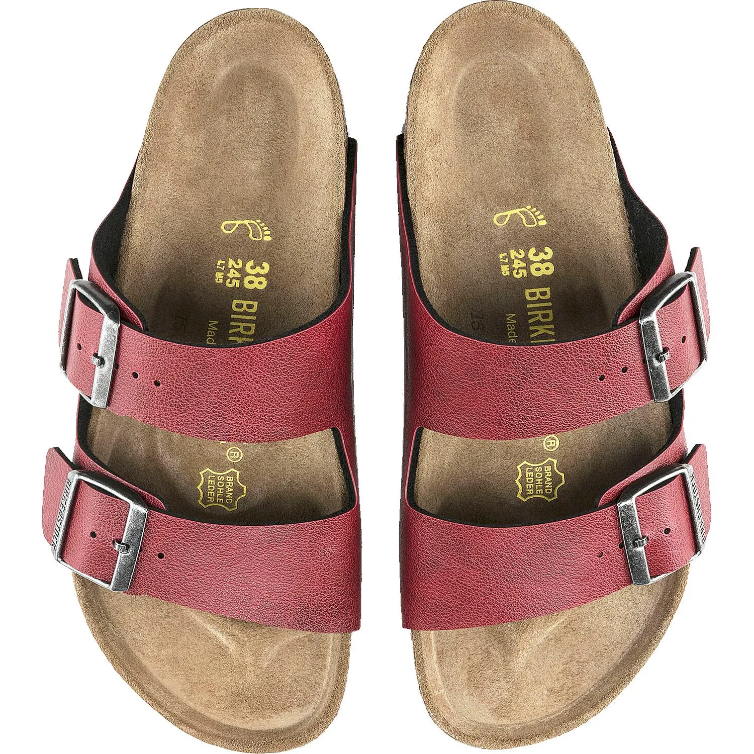 Women's Birkenstock Arizona Bordeaux Pull Up Birko-Flor