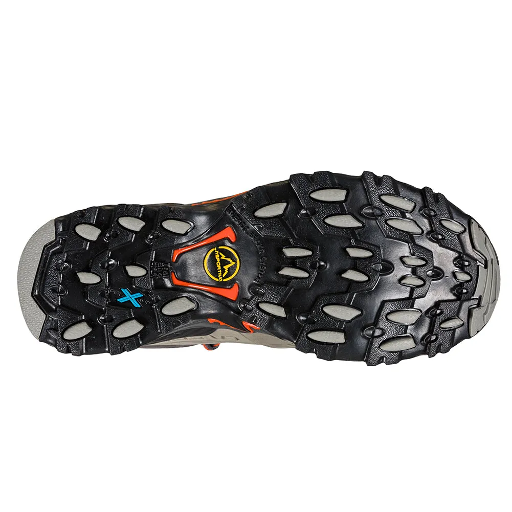 Women's La Sportiva Ultra Raptor II Mid Leather GTX Color: Moon/ Paprika