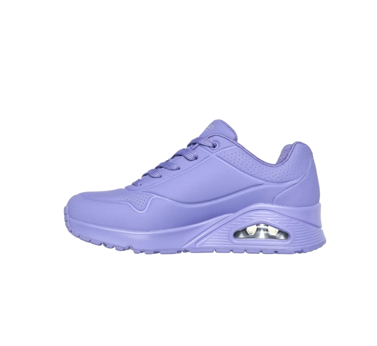 Womens Skechers Uno - Stand On Air Lilac Lace Up Sneaker Shoes