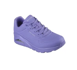 Womens Skechers Uno - Stand On Air Lilac Lace Up Sneaker Shoes